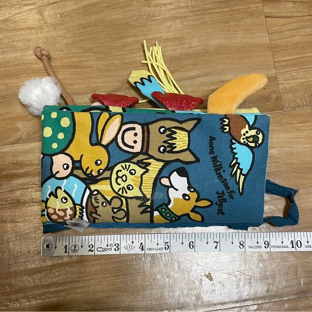 JELLYCAT LONDON BLUE PET TAILS SOFT CRINKLE FABRIC BABY TODDLER BOOK